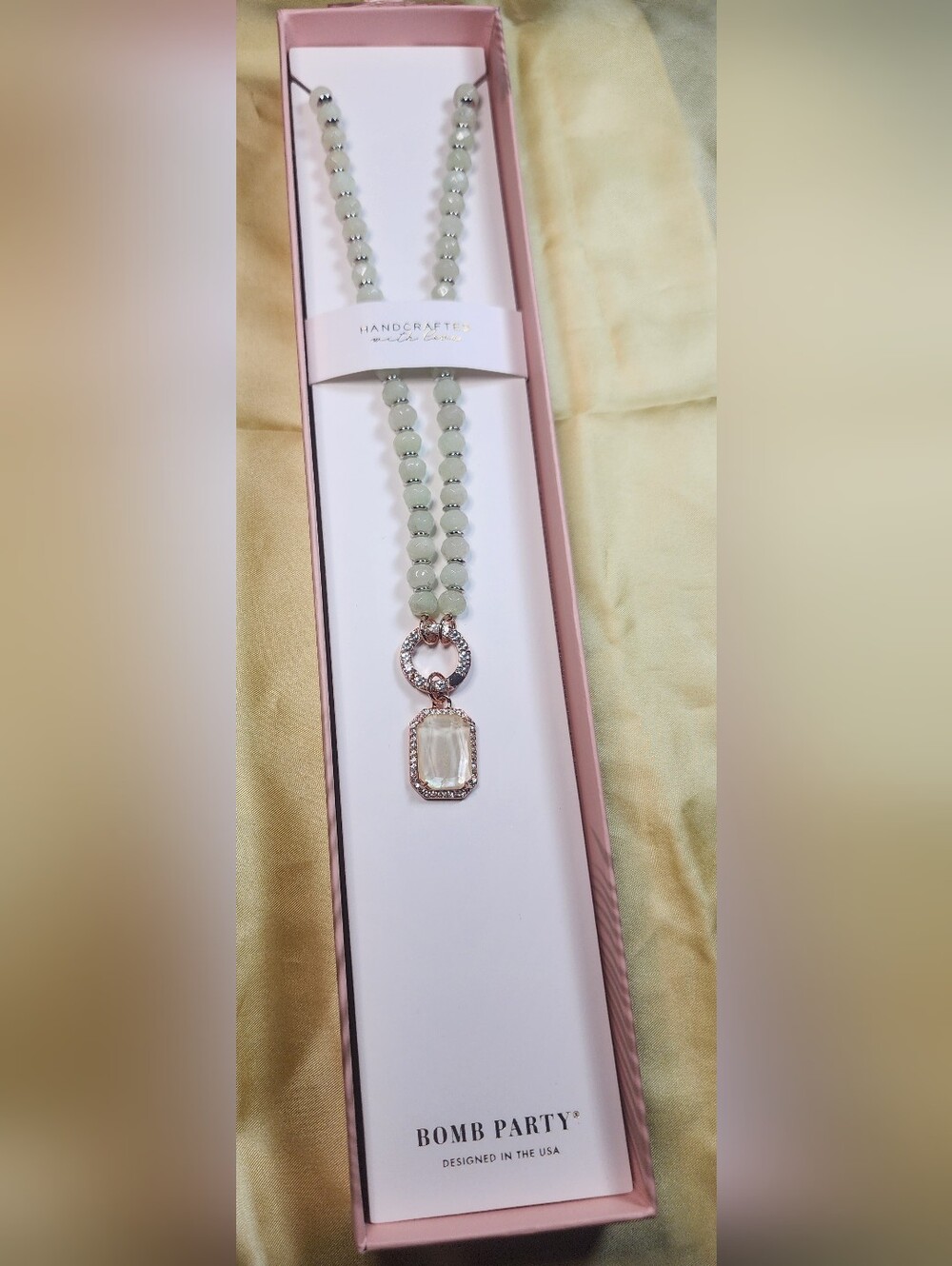 Bomb Party Pendant Another Day To Sparkle Genuine Dyed Jade RBP6257LG